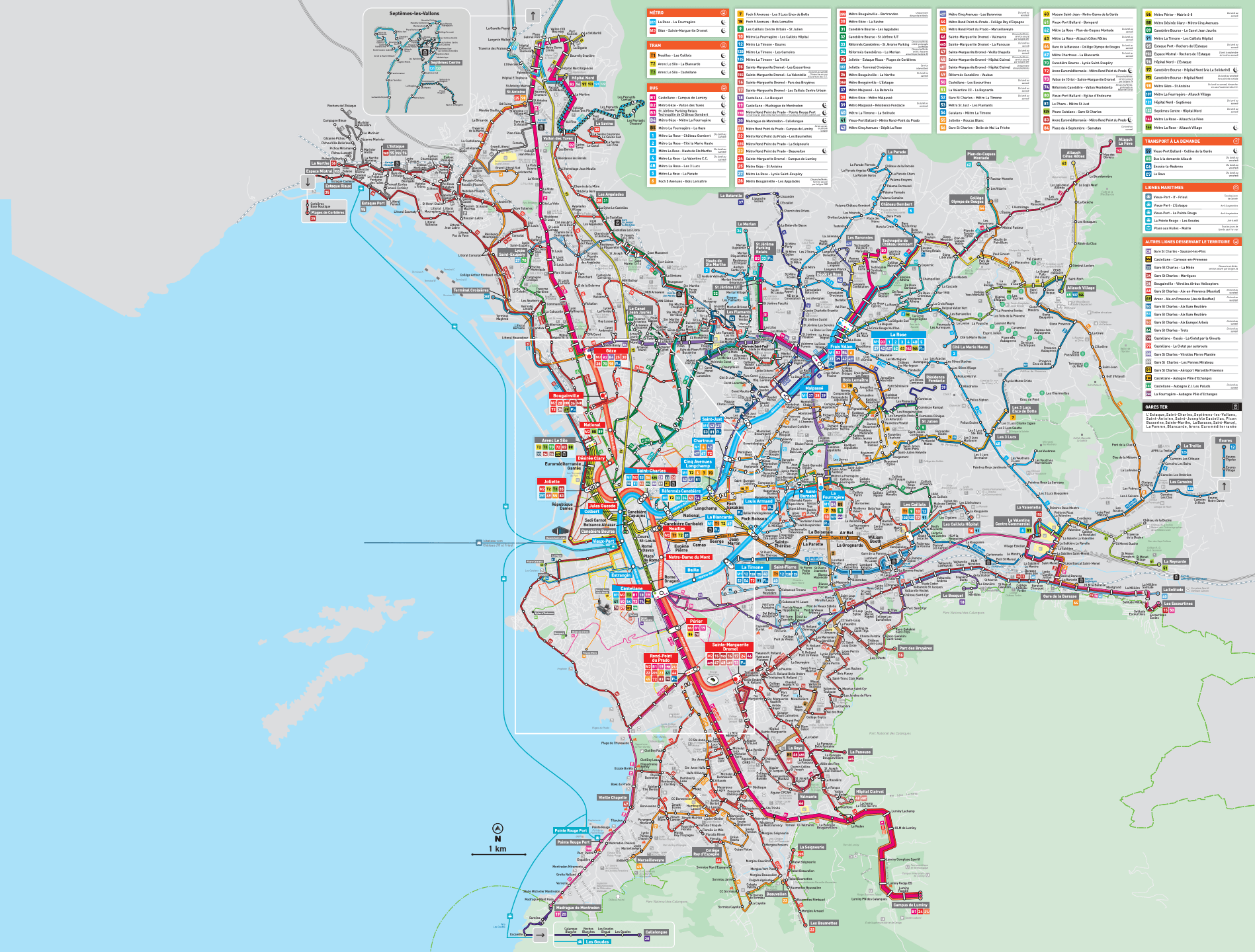 Carte des transports de Marseille