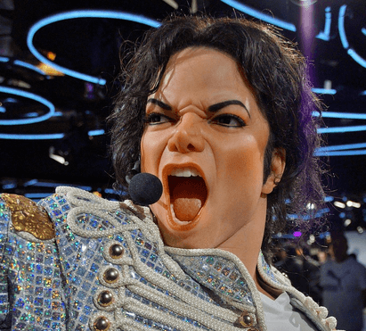 Statue de cire du musée Grévin à Paris qui représente le célèbre chanteur Michael Jackson, le roi de la pop.